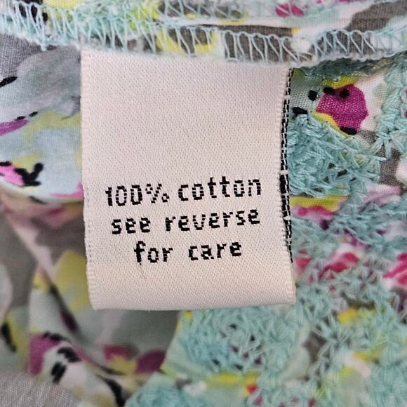 Tyler Boe Floral Tunic Dress Green Embroidered Casual Mini Length | Women's 8 - Picture 16 of 16